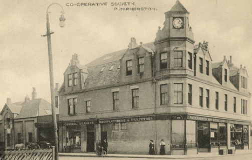 The Co-Operative building in Pumpherston with its sprawling Three storey design