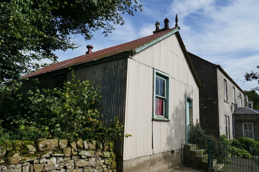 South cobbinshaw church in its new location at woolfords farm