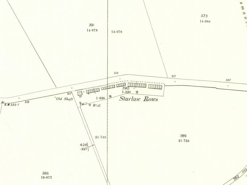 Old Map of Starlaw village from around 1901