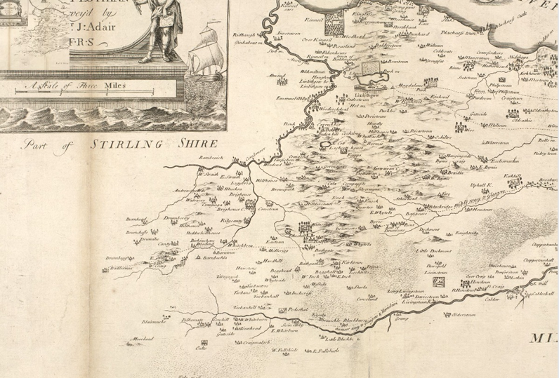 John Adair's map of west lothian was first published in 1937 but was created around 1685