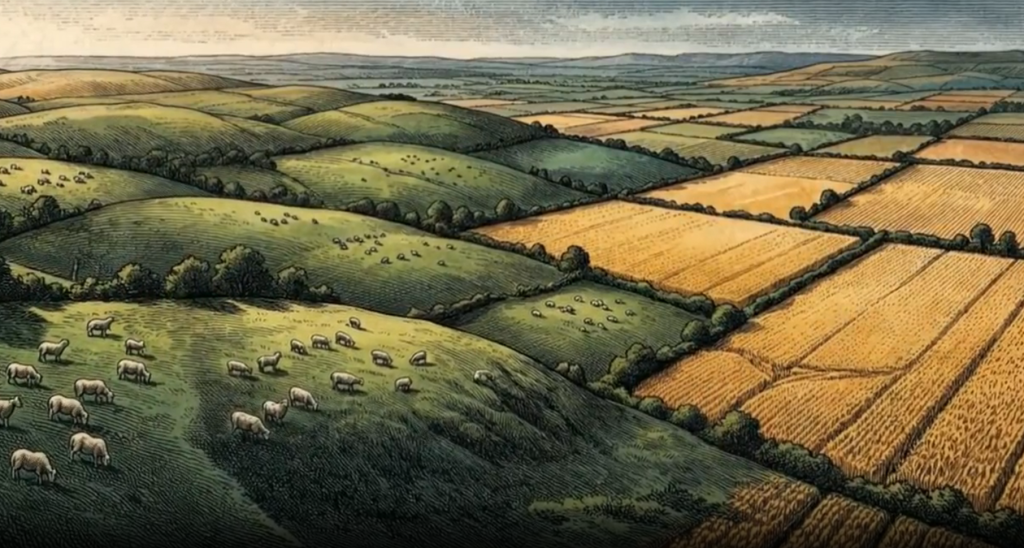 empty fields after the lowland clearances