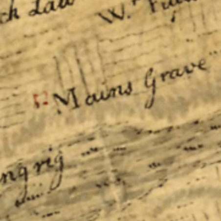 Mangrove ,arked as 'Mains Grave' om Roys 1755 map of the Scottish lowlands