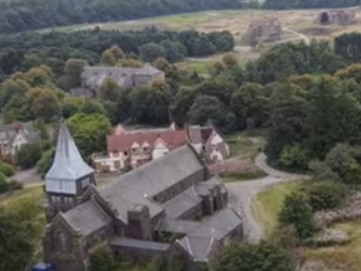 aerial view of bangour village hospital, the phychiatric hospital or mental asylum, formerly called edinburgh asylum